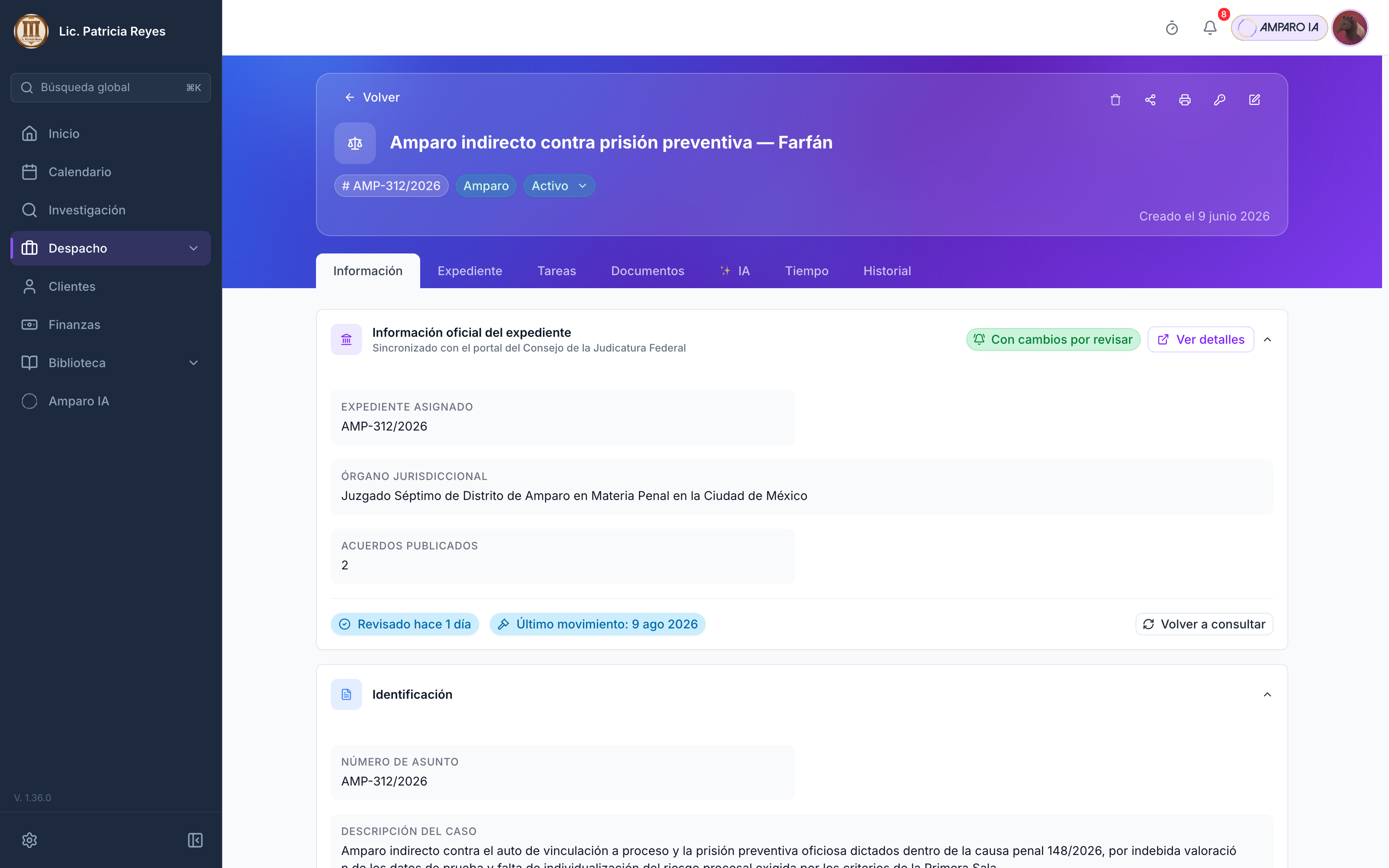 El lector ve que el asunto declara por sí solo cuándo el juzgado publicó algo nuevo, con el expediente y el órgano a la vista y sin abrir el portal.
